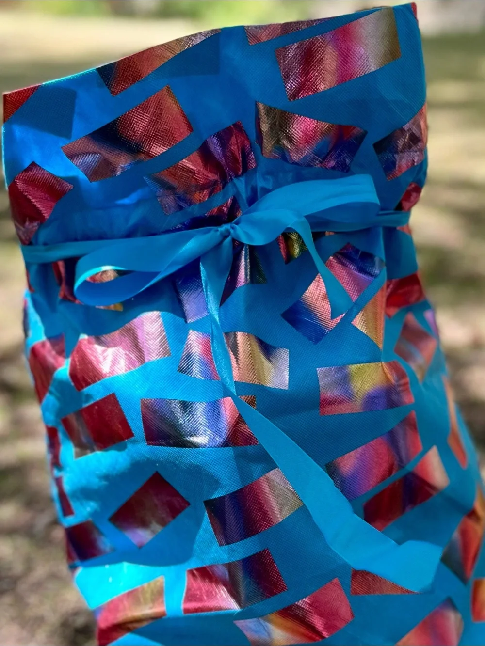 🍀 FREE in Bundle 🍀 Blue Drawstring Gift Wrap Cinch-Sack Bag for Oversize Gifts